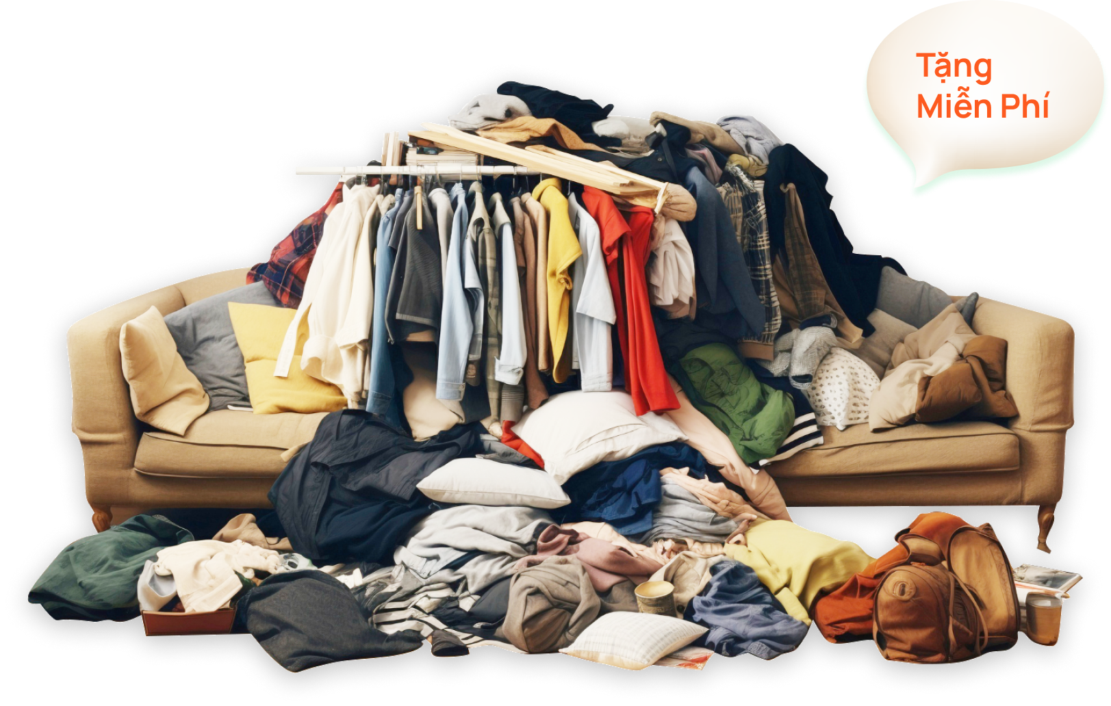 Quần áo cũ trên ghế
